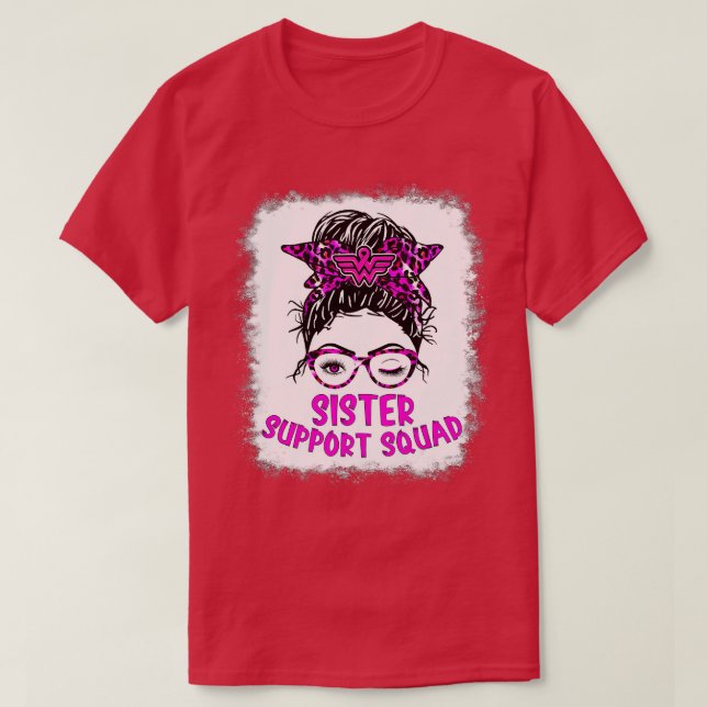 Bleached Rosa Ribbon Support Squad Awareness (46) T Shirt (Design framsida)