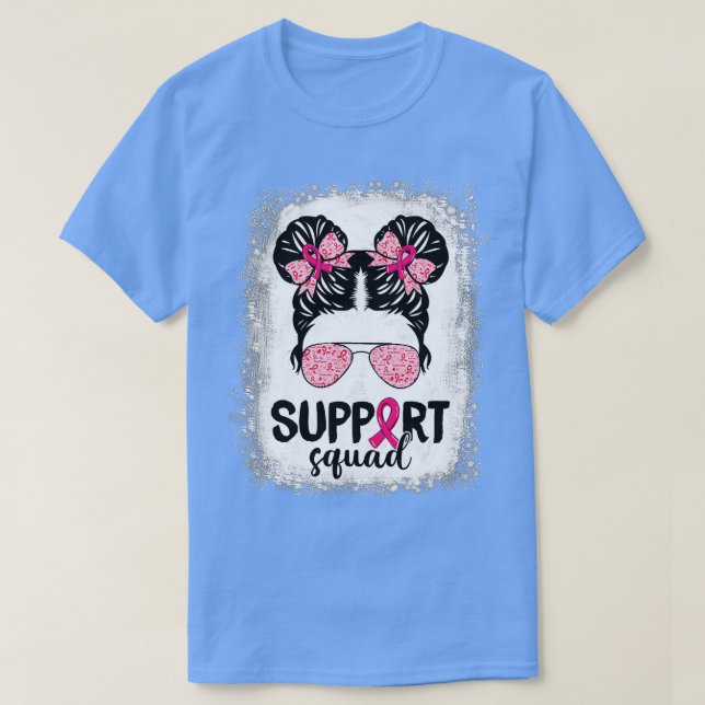 Bleached Rosa Ribbon Support Squad Awareness (78) T Shirt (Design framsida)