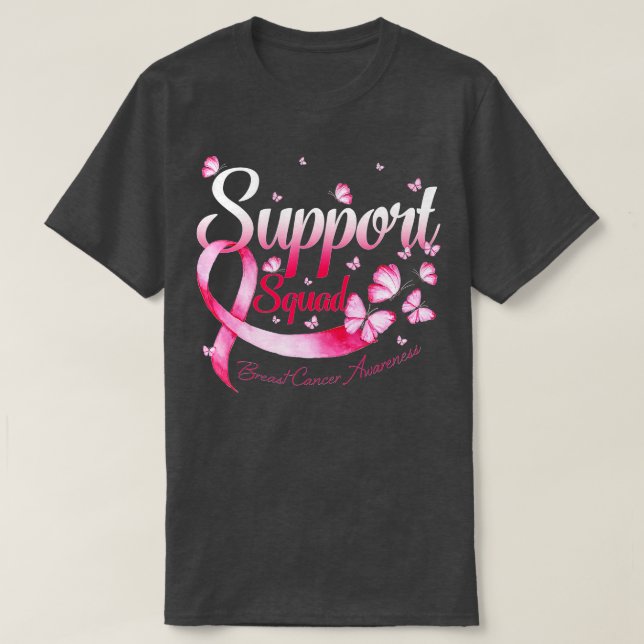 Bleached Rosa Ribbon Support Squad Awareness (87) T Shirt (Design framsida)
