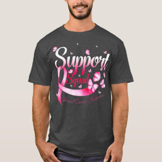 Bleached Rosa Ribbon Support Squad Awareness (87) T Shirt