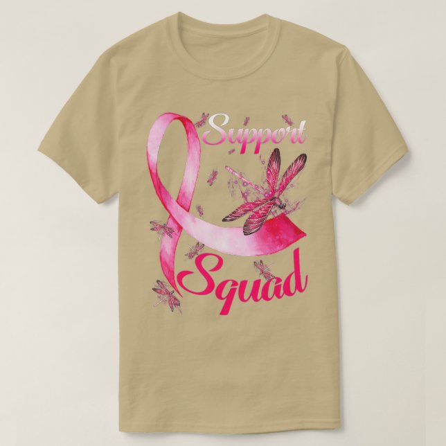 Bleached Rosa Ribbon Support Squad Awareness (88) T Shirt (Design framsida)
