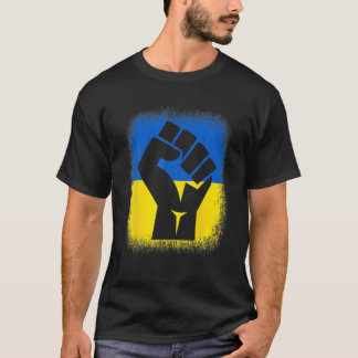 Bleached S Fist Flagga: Jag står på Ukrainas Solid T Shirt