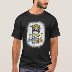 Bleached Salty Mamma Messy Bun Beach Vibes Sommar T Shirt