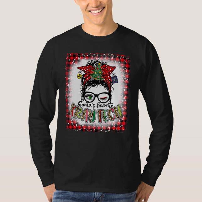 Bleached Santa's Favorite X Ray Tech Messy Bun Chr T Shirt (Framsida)