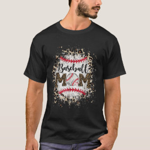 Bleached Softball Baseball Mamma Leopard Tee Mor