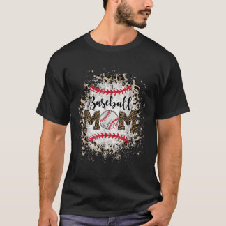 Bleached Softball Baseball Mamma Leopard Tee Mor