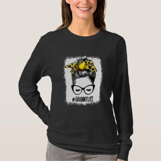 Bleached Softball Granny Messy Bun Game Day Mor T Shirt