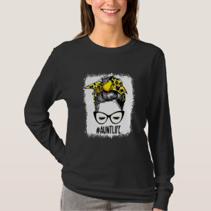 Bleached Softball Moster Messy Bun Game Day Mammor T Shirt