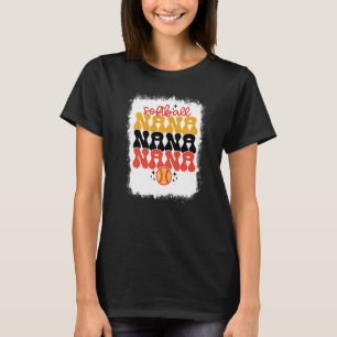 Bleached Softball Nana Retro Softball Mamma Mammor T Shirt