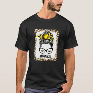 Bleached Softball Nonna Messy Bun Game Day Mammor T Shirt