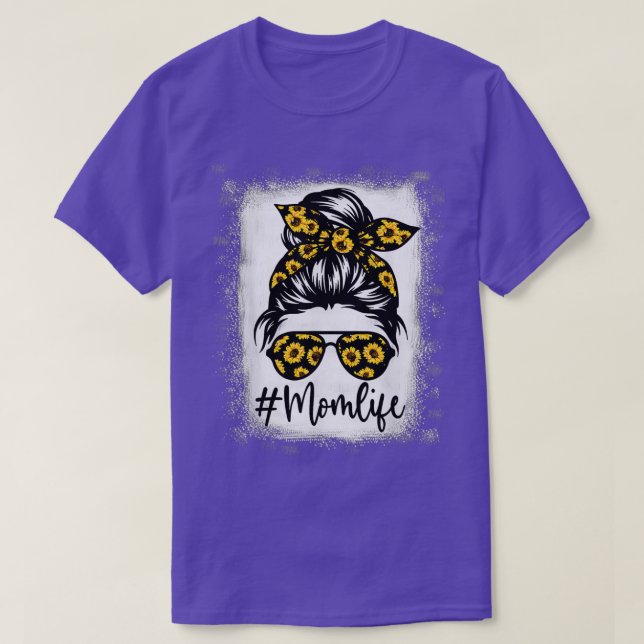 Bleached Solros Mamma Life Tees for Motherx27s Da T Shirt (Design framsida)