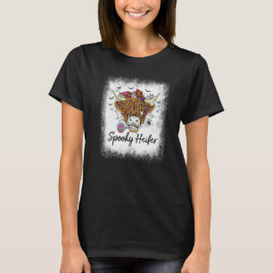 Bleached Spooky Heifer Spooky Vibes Cow Halloween T Shirt