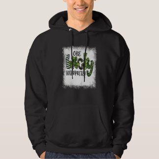 Bleached St patricks day Leopard One Lucky Interpr Hoodie