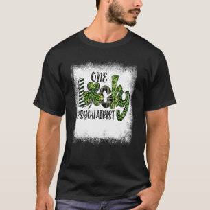 Bleached St patricks day Leopard One Lucky Psychia T Shirt