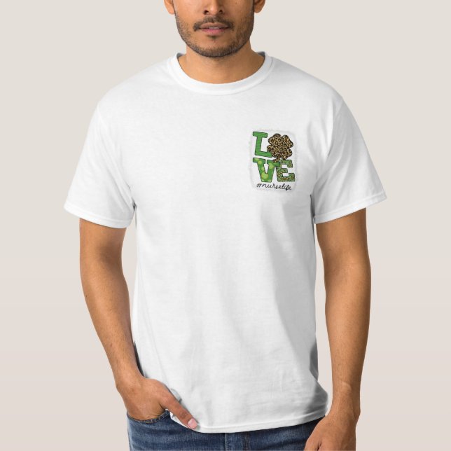 Bleached St Patricks Nurse Leopard T Shirt (Framsida)