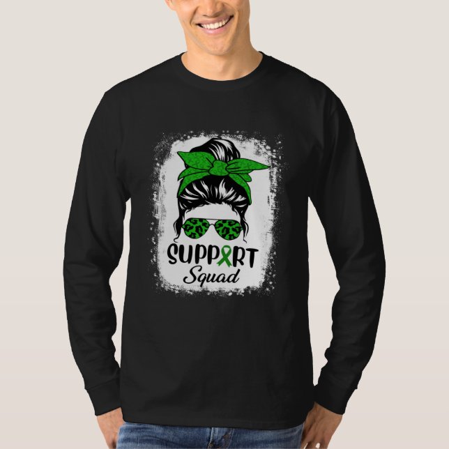 Bleached Support Messy Bun Cerebral Palsy CP Aware T Shirt (Framsida)