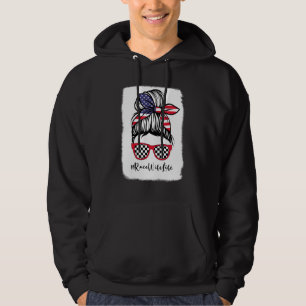 Bleached Tävling Tävla Life American Flagga Messy Hoodie