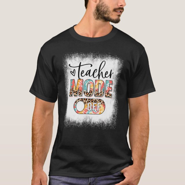 Bleached Teacher Mode off Leopard & Tie Dye Summer T Shirt (Framsida)
