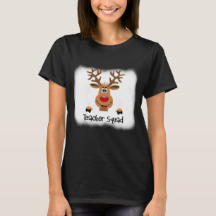 Bleached Teacher Squad Reindeer Funny Teacher Chri T Shirt