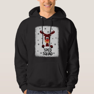 Bleached Teacher Squad Reindeer SPED jul Xma Hoodie