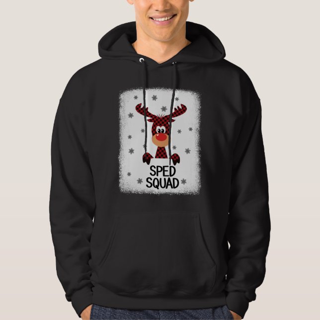 Bleached Teacher Squad Reindeer SPED jul Xma Hoodie (Framsida)