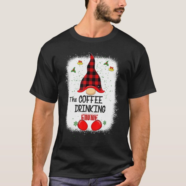 Bleached The Coffee Drinking Gnome Matching Family T Shirt (Framsida)