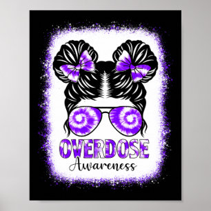 Bleached Tie Dye Överdosering Meddela Hair Bun Poster