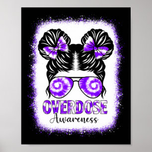 Bleached Tie Dye Överdosering Meddela Hair Bun Poster