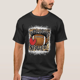 Bleached Touchdown Season Leopard Game Day Footbal T Shirt