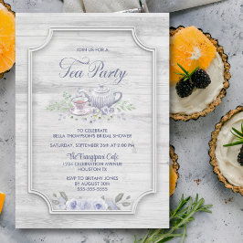 Bleached Wood Tea Party Möhippa Inbjudningar