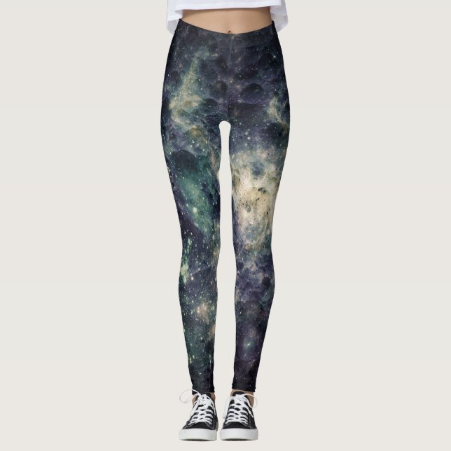 Bleak Galaxy Space Sten Coola Mode Leggings (Framsida)