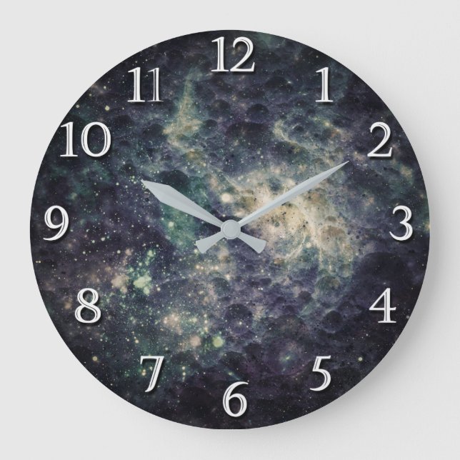 Bleak Galaxy Space Sten Coola Spacey Bedroom Stor Klocka (Framsida)