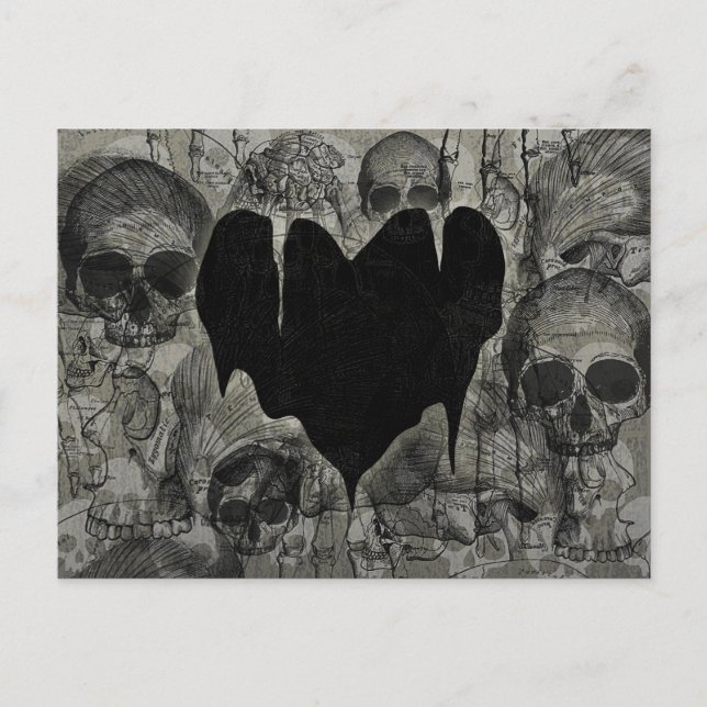 Bleak Heart Gothic Valentine Helg Vykort (Framsida)