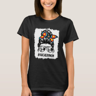Blec Archery Moster Life Messy Bun Hair Glasses mo T Shirt