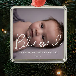 Bled Baby första julfoto Julgransprydnad Metall
