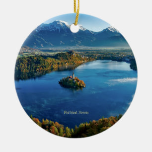Bled Island, Slovenien, scenisk Julgransprydnad Keramik
