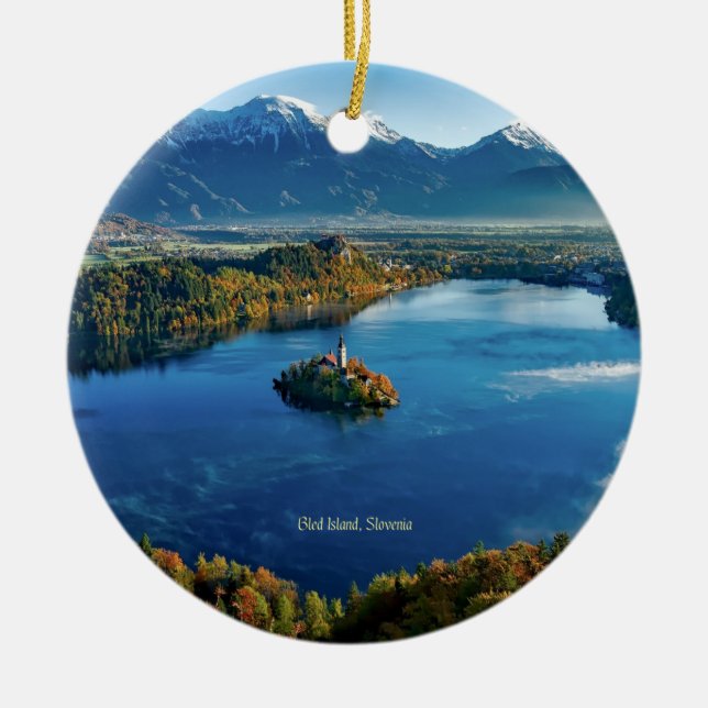Bled Island, Slovenien, scenisk Julgransprydnad Keramik (Framsidan)