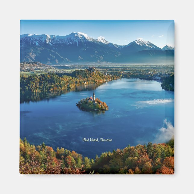 Bled Island, Slovenien, scenisk Magnet (Framsidan)
