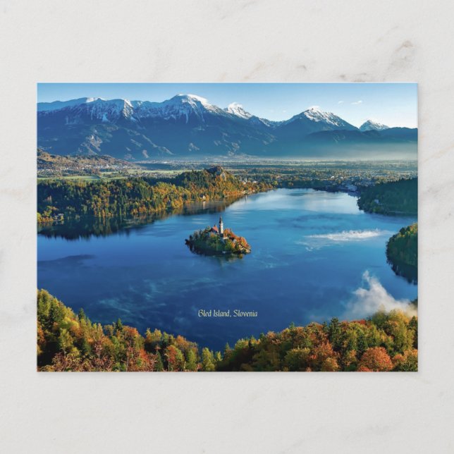 Bled Island, Slovenien, scenisk Vykort (Framsida)