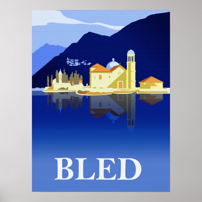 Bled lake, water reflections poster (Framsidan)