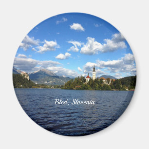 Bled, landskapsfoto i Slovenien Magnet