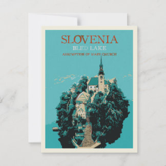Bled Sjö, Julian Alpernas, Slovenien Vykort