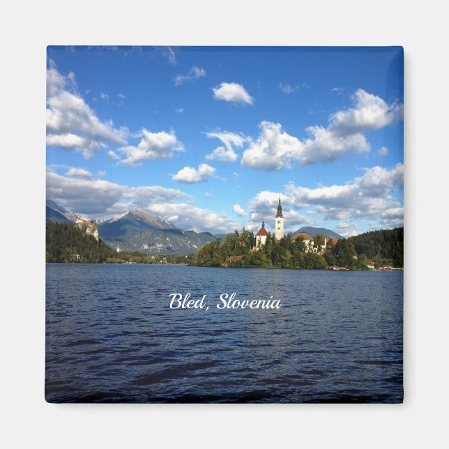 Bled, Slovenien - landskapsbild Magnet (Framsidan)