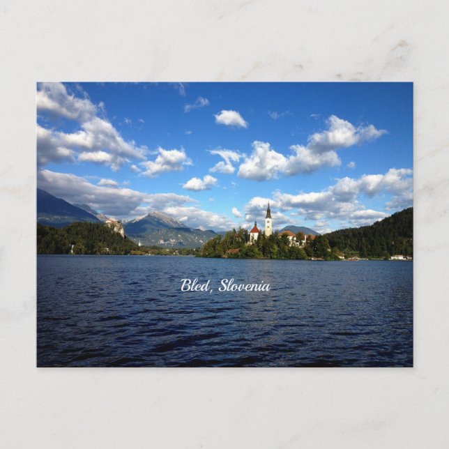 Bled, Slovenien - landskapsbild Vykort (Framsida)