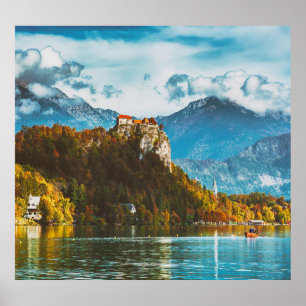 Bleds slott: Slovensk klippa med utsikt. Poster