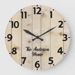 Bleeched Wood Effect Large Clock Stor Klocka