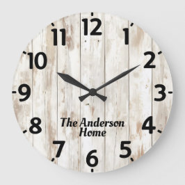 Bleeched Wood Effect Stor Klocka