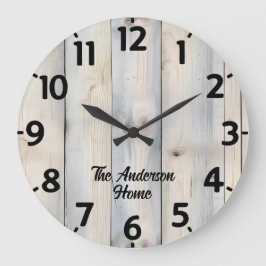 Bleeched Wood Effect Stor Klocka