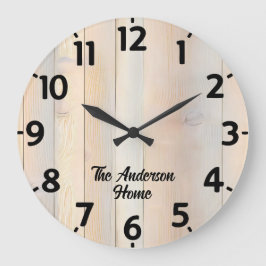 Bleeched Wood Effect Stor Klocka