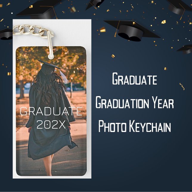 Bleed Foto för Fullt i Studenten under student (Graduate Graduation Year Full Bleed Photo Keychain)